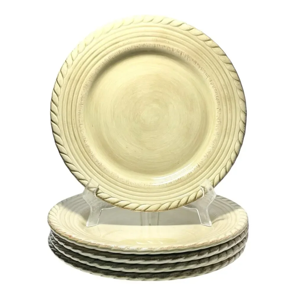 Z Gallerie & Tabletops Unlimited “Lucca (Taupe, Beige)” 5 Dinner Plates 11 3/8”